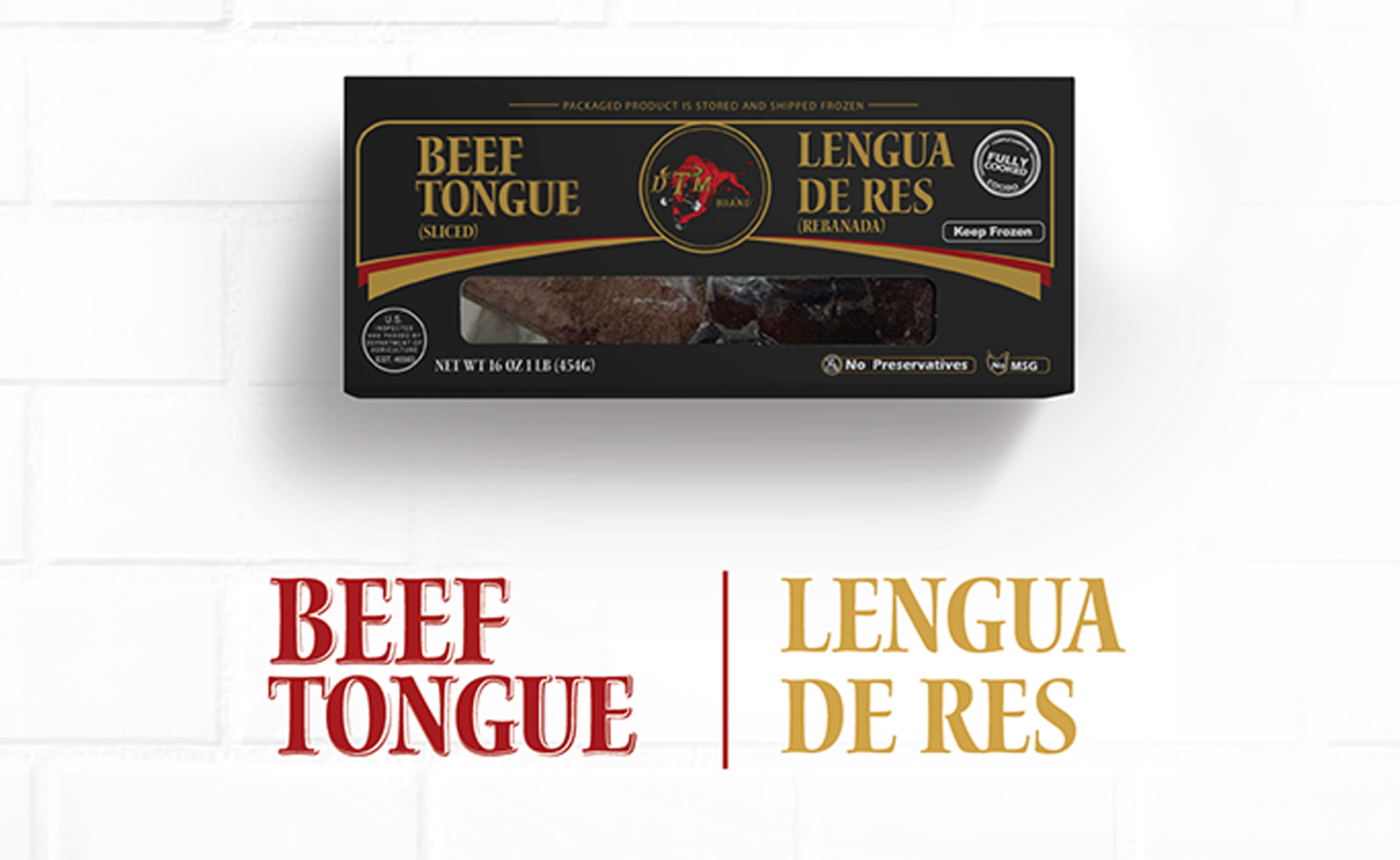DTM Brand Beef Tongue Sliced — Lengua de Res